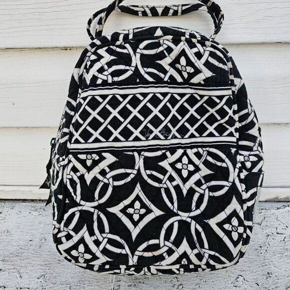 Vera Bradley Women Lunch Bag Black/White Floral Bag - Picture 5 of 14